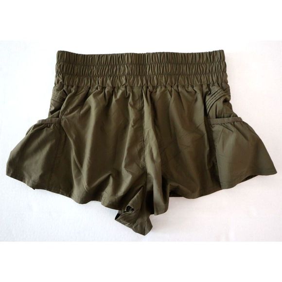 FP Movement OB1211408 Women's Sz S Olive Green Get Your Flirt On Shorts - Picture 2 of 6